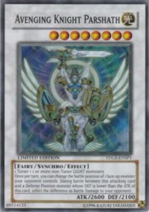 Avenging Knight Parshath Limited Edition Super Rare TDGS-ENSP1 - Yu-Gi-Oh! Single Cards