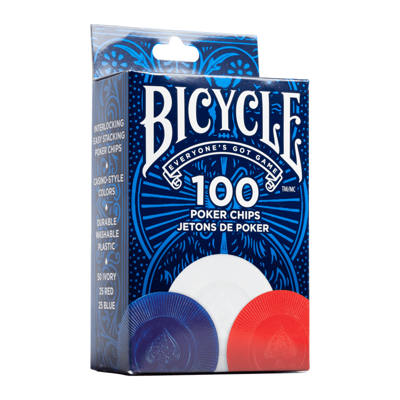Bicycle Plastic Poker Chips 100 Count 2 Gram