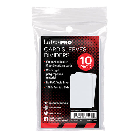 Semi-Rigid White Card Deck Dividers Pack (10ct) - Ultra Pro