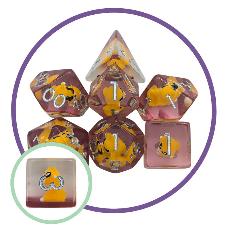 MDG Inclusion - Orange Cat Filled Dice