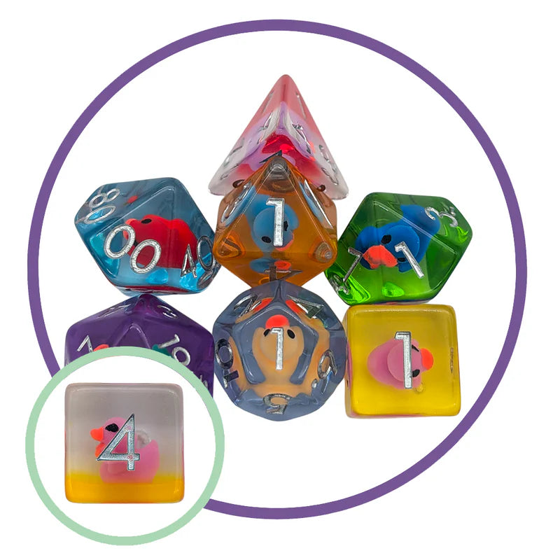 MDG Inclusion - Ducks Multi-Coloured Filled Dice