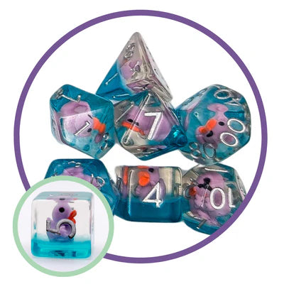 MDG Inclusion - Purple Ducks Filled Dice