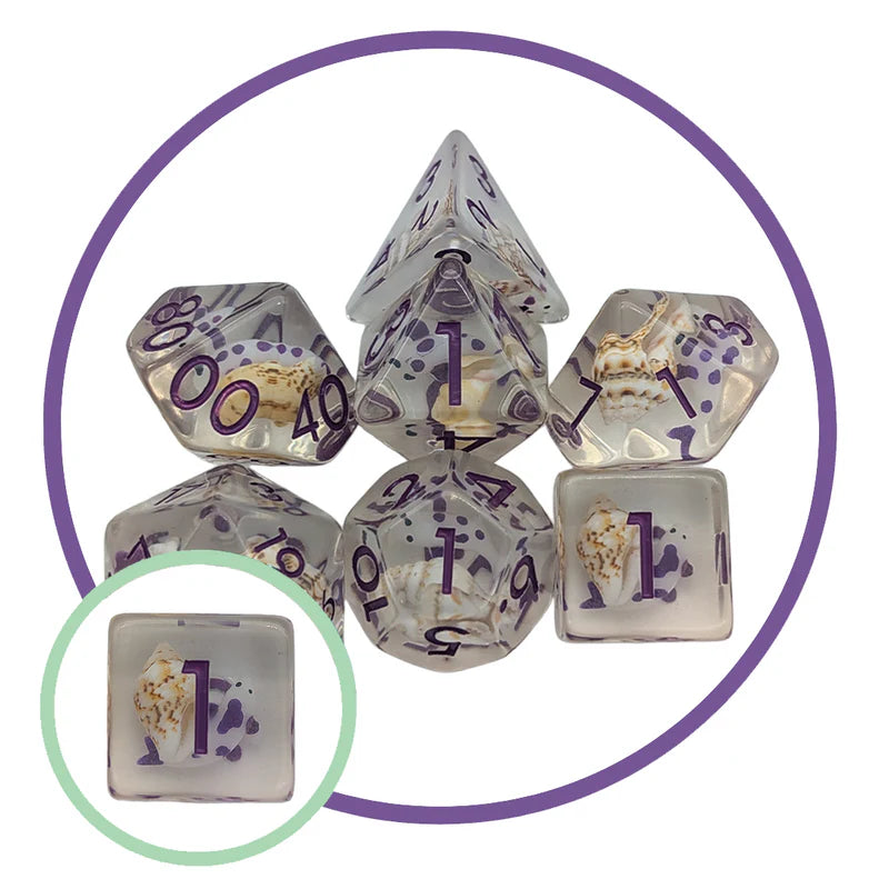 MDG Inclusion -  Sea Shell Filled Dice