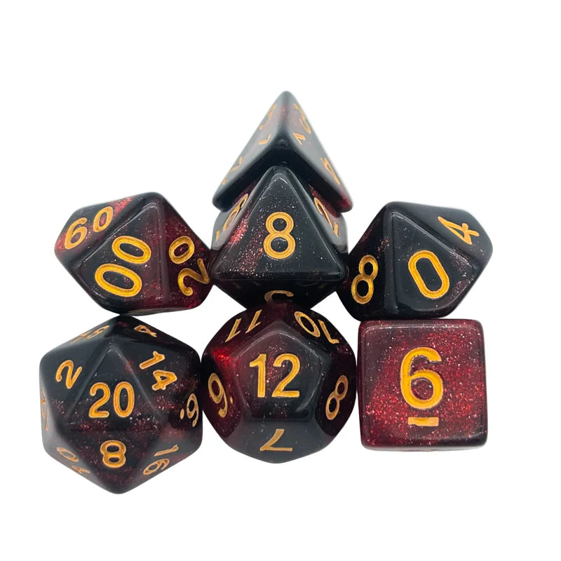 MDG Dice - Galaxy Red and Black Dice Set
