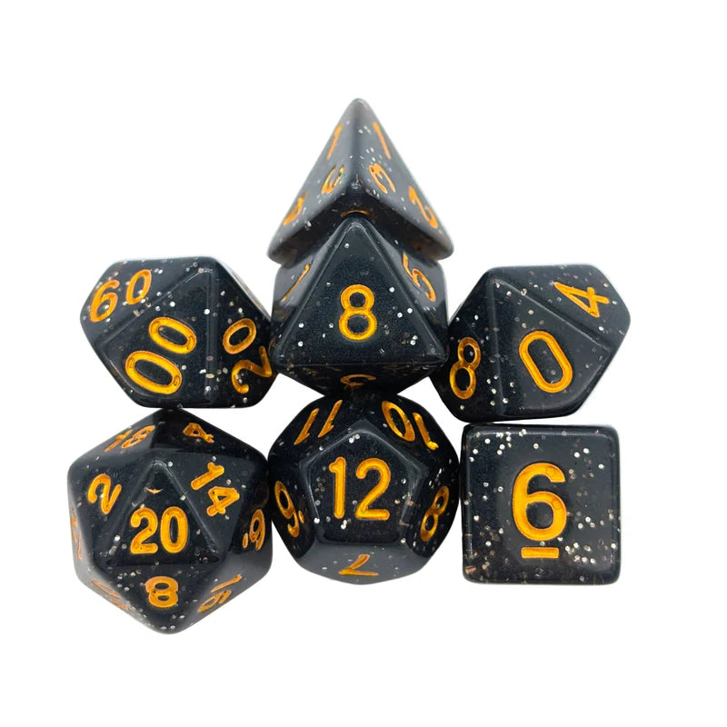 MDG Dice - Glitter Black Dice Set