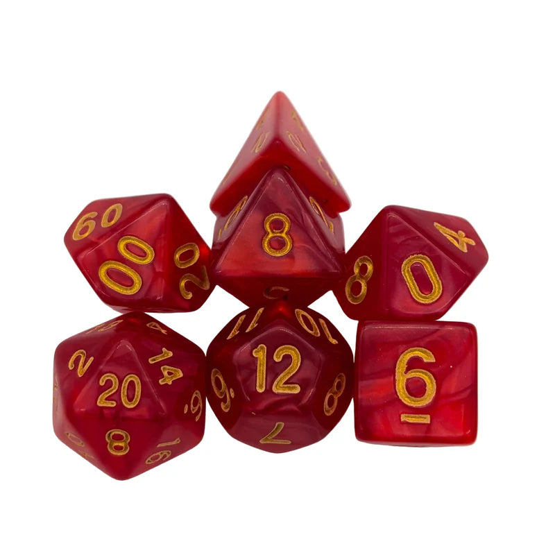 MDG Dice - Pearl Red Dice Set