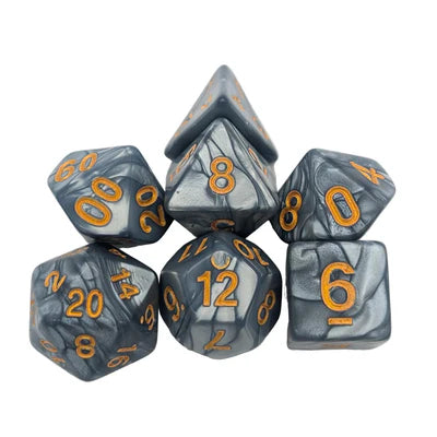 MDG Dice - Pearl Silver Dice Set