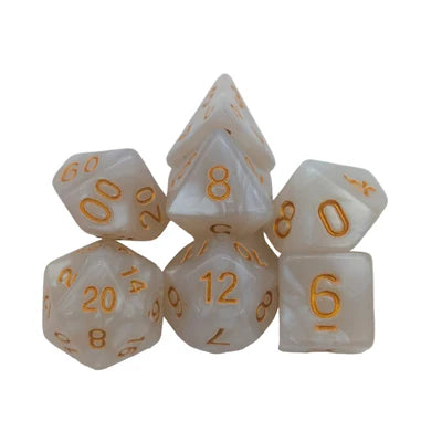 MDG Dice - Pearl White Dice Set