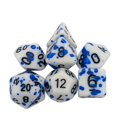 MDG Dice - Splatter Blue Dice Set