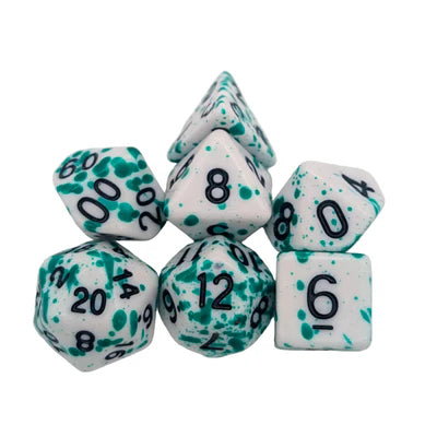 MDG Dice - Splatter Green Dice Set