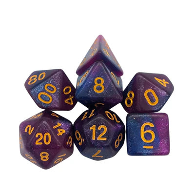 MDG Dice - Galaxy Pink and Purple Dice Set