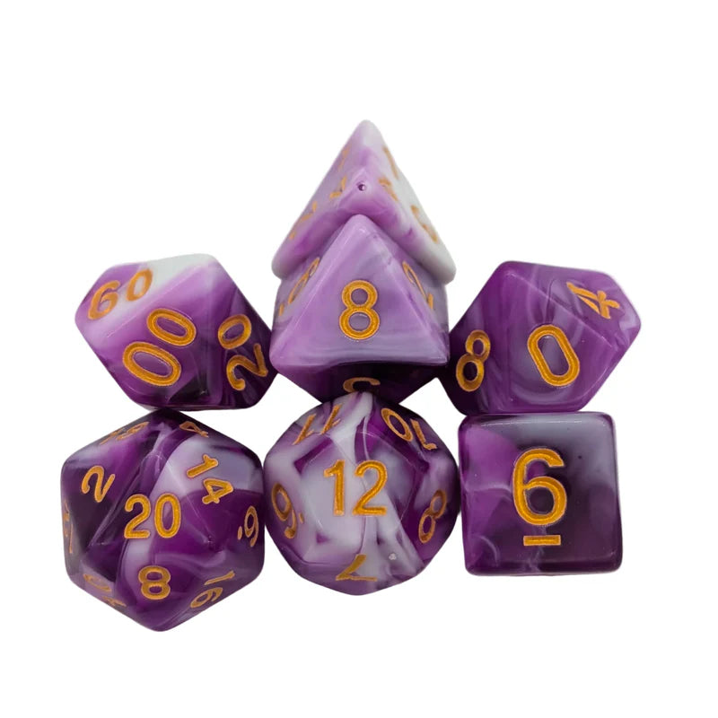 MDG Dice - Two Tone Purple and White Dice Set