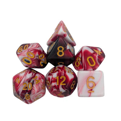 MDG Dice - Two Tone Red and White Set