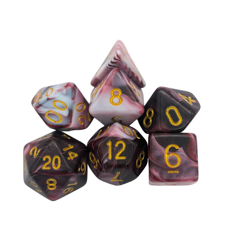 MDG Dice - Two Tone Pink and White Dice Set
