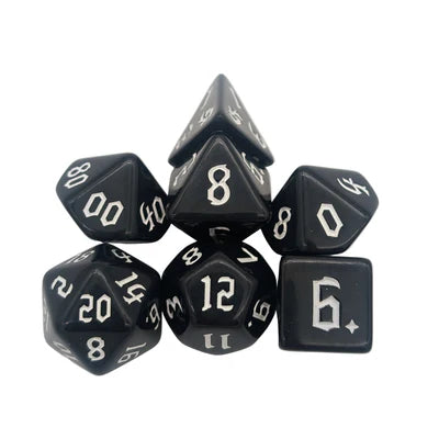 MDG Dice - Witch White Acrylic Dice Set