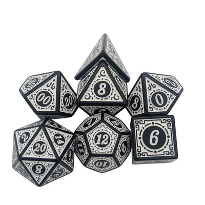 MDG Dice - Zoltar White Acrylic Dice Set
