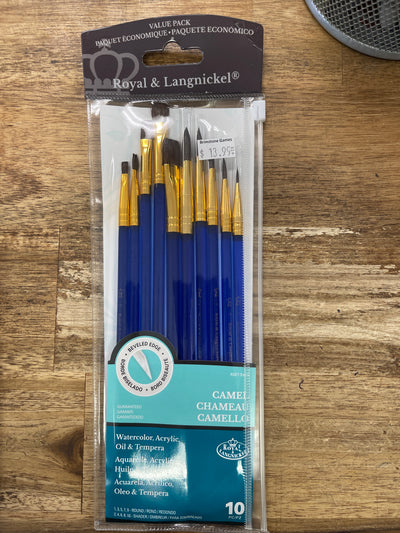 10pc Camel Brush Set