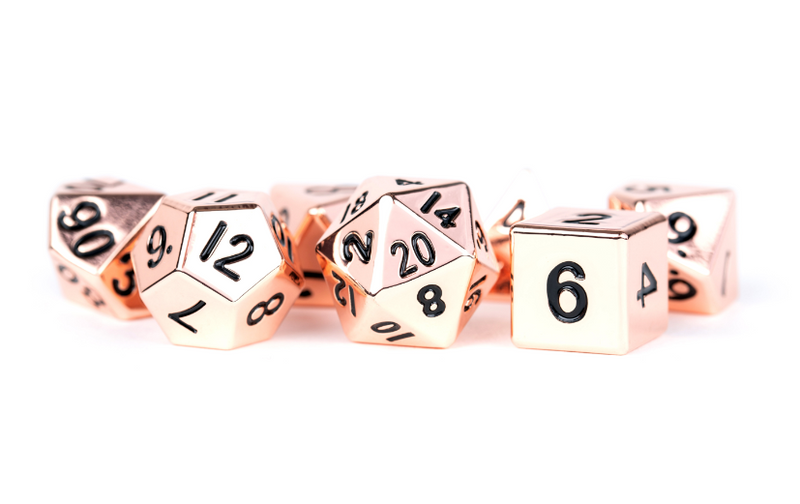 Metal 7 Dice Set Copper 16mm