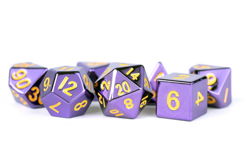 Metal 7 Dice Set Purple 16mm