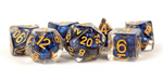 Resin 7 Dice Set Pearl Royal Blue w/ Gold 16mm