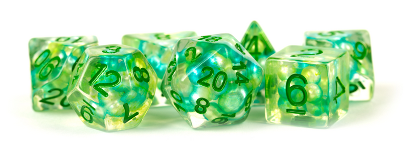 Resin 7 Dice Set Pearl Sea Foam 16mm