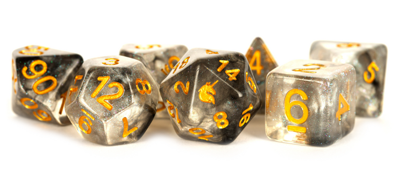 Resin 7 Dice Set Unicorn Rogue Rage 16mm