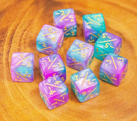 Purple and Green Galaxy -/- (MDG Dice - Counter Dice)