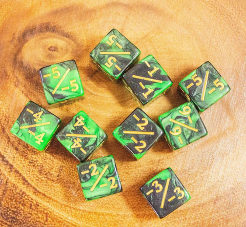 Pearl Green/Black -/- (MDG Dice - Counter Dice)