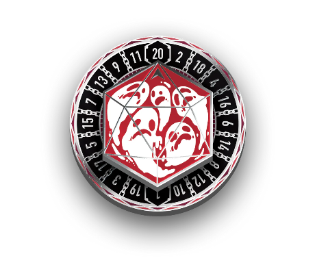 The Fablemaker's Deck of Many Things Donjon D20 Spinner Pin