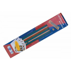 3 COLOR TRACK CRIBBAGE W/PLAYING CARDS