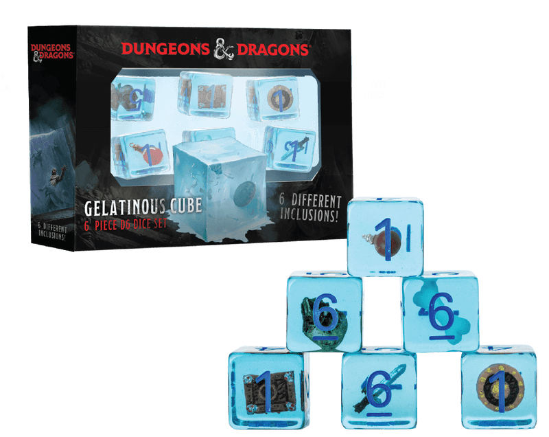 DND Gelatinous Cube Dice - 6 Piece D6 Dice Set