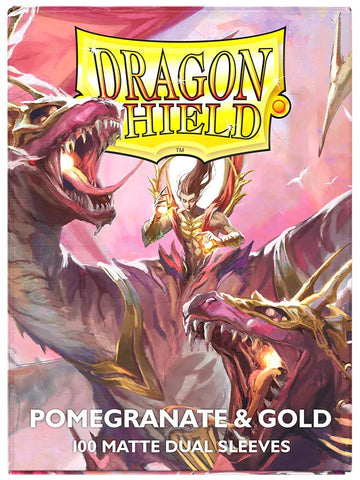 DUAL MATTE POMEGRANATE/GOLD - Dragon Shield Standard Size Sleeves