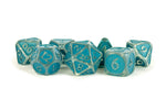 Enamel Acrylic 7 Dice Set Ice w/Blue 16mm