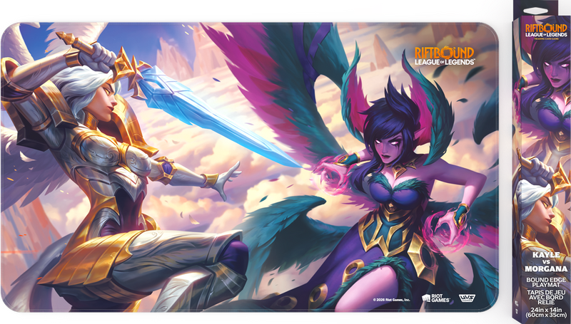 RIFTBOUND LEAGUE OF LEGENDS TCG VENDETTA PLAYMAT - KAYLE VS MORGANA