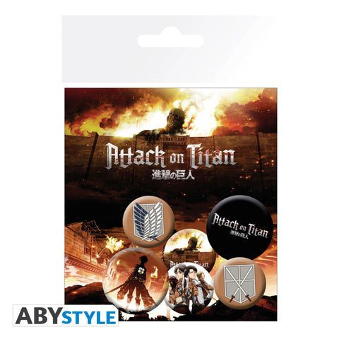 ATTACK ON TITAN BADGE PACK CHARACTERS