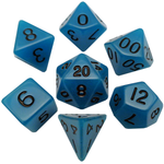 Acrylic 7 Dice Set Glow Blue 16mm