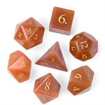 Little Dragon Gemstone Dice Set - Aventurine Coffee