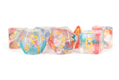 RESIN 7 DICE SET UNICORN ASTRAL SWELL 16MM