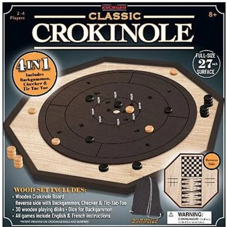 Crokinole - 27" 4-in-1