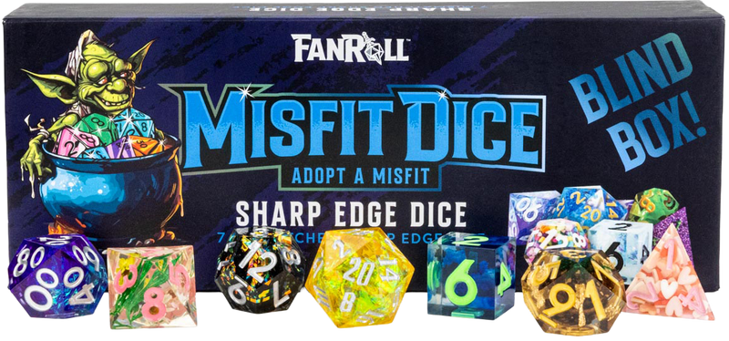 MYSTERY MISFIT SHARP EDGE RESIN POLYHEDRAL DICE SET