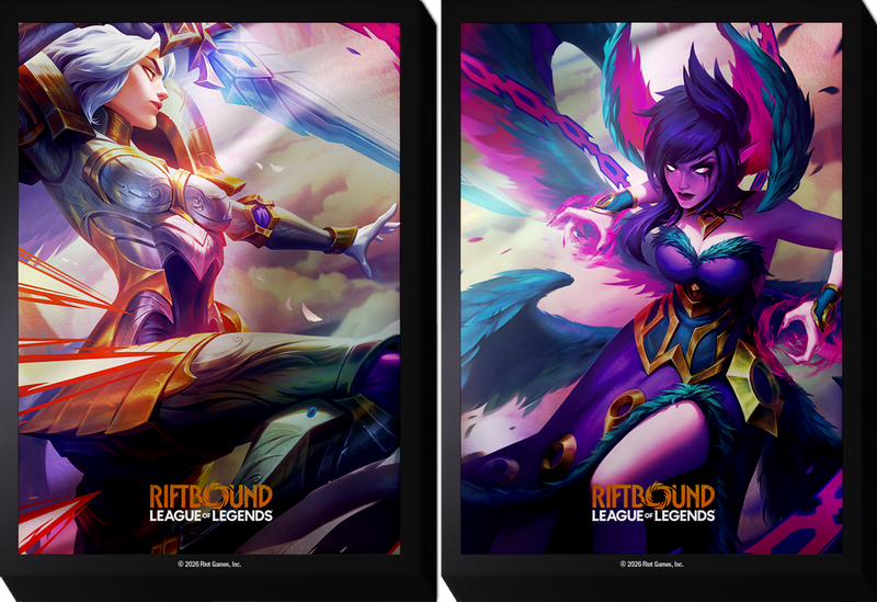 RIFTBOUND LEAGUE OF LEGENDS TCG VENDETTA ART SLEEVES - KAYLE VS MORGANA