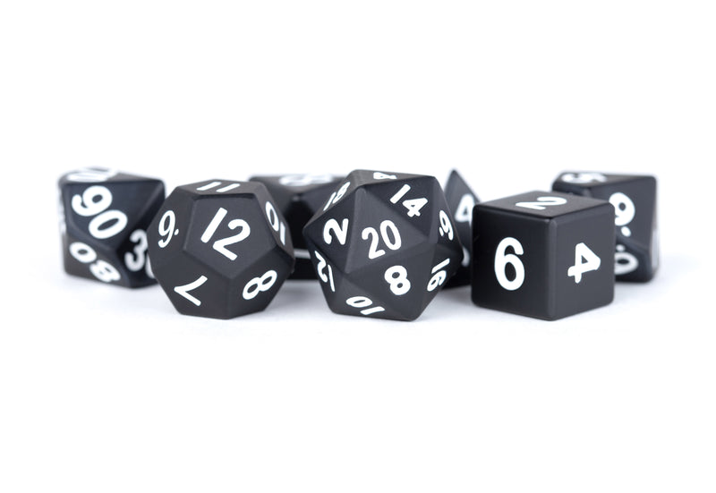 Metal 7 Dice Set Black 16mm
