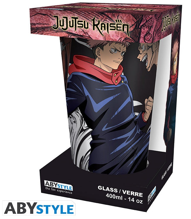JUJUTSU KAISEN LARGE GLASS 400ML ITADORI VS SUKUNA