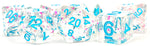 Resin 7 Dice Set Clear Confetti 16mm