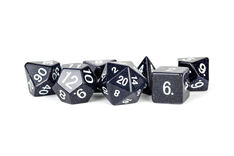 Stone 7 Dice Set Blue Sandstone 16mm