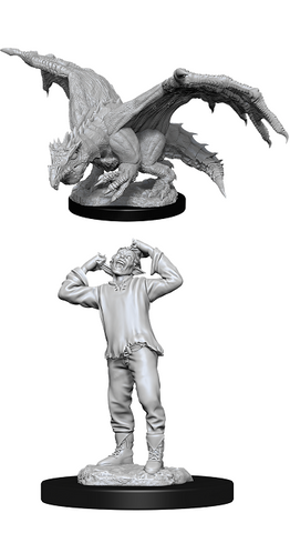 D&D Unpainted Minis Wave 11 Green Dragon Wyrmling & Afflicted Elf