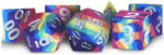 Silicone 7 Dice Set Rubber Rainbow 16mm