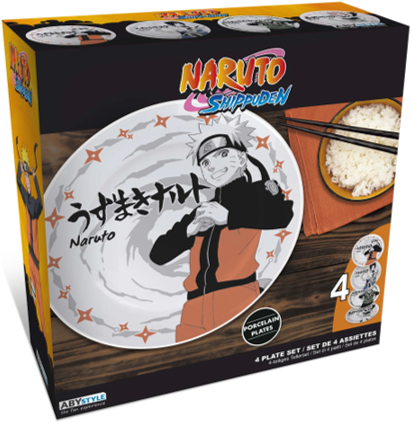 NARUTO SHIPPUDEN SET OF 4 PLATES CHARACTERS