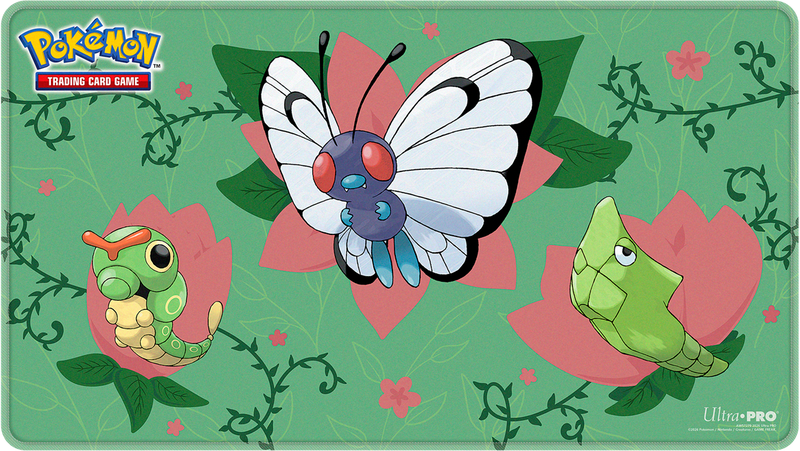 UP PLAYMAT POKEMON CATERPIE EVOLUTIONS STITCHED