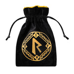 Runic Black Golden Velour Dice Bag